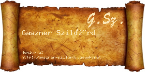 Gaszner Szilárd névjegykártya